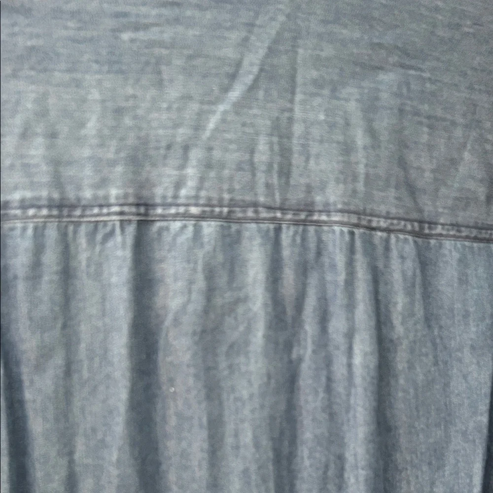 Blue Denim Ruffle Zip-Front Jacket - Picture 7 of 7